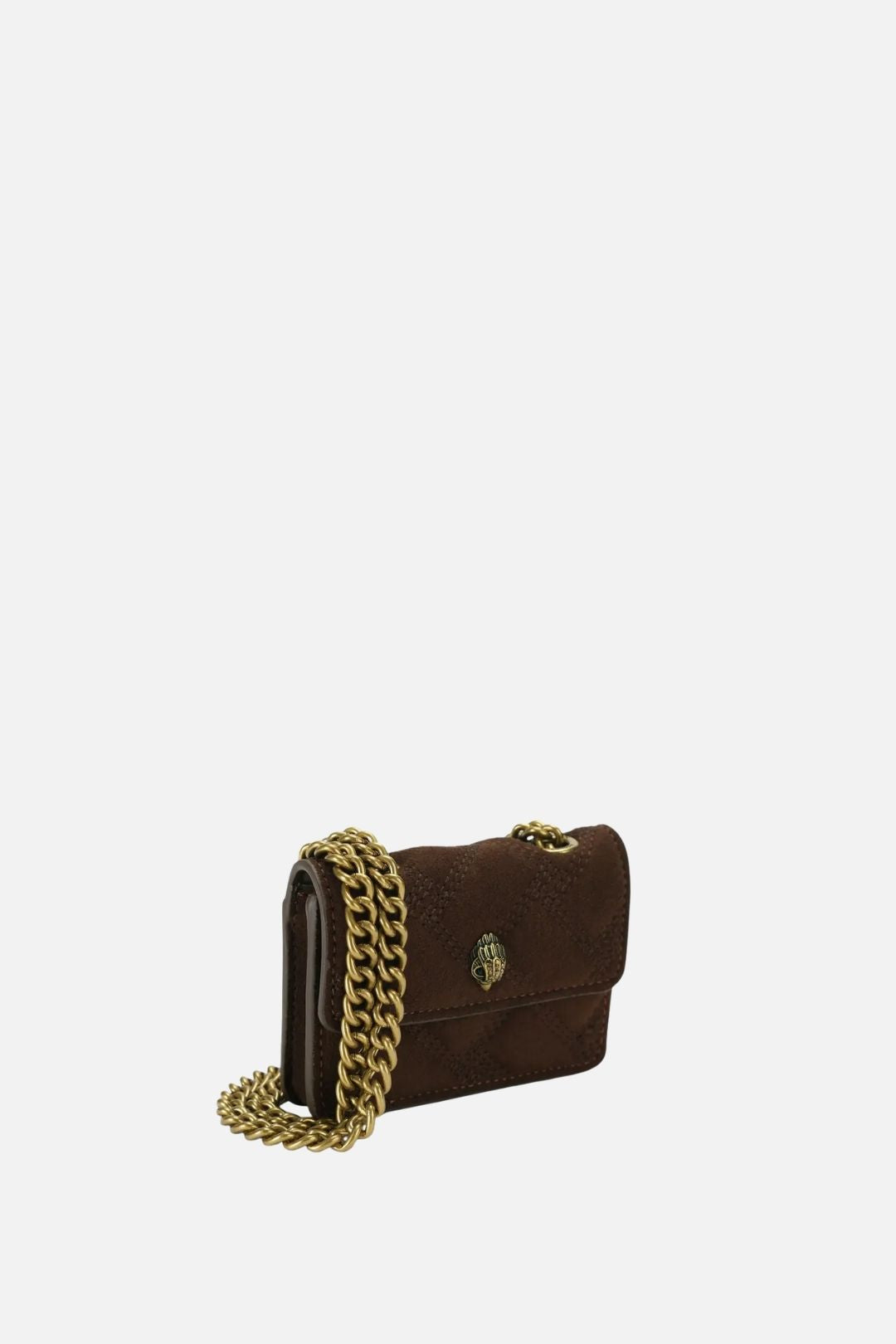 Kurt Geiger Micro Kensington Bag Trapuntata con Aquila Gioiello 5848231999 DARK BROWN