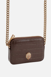 Kurt Geiger Micro Kensington Camera Bag Effetto Coccodrillo 3530130409 BROWN