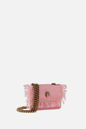 Kurt Geiger Micro Kensington In Tessuto con Cristalli e Frange 5848253609 PALE PINK
