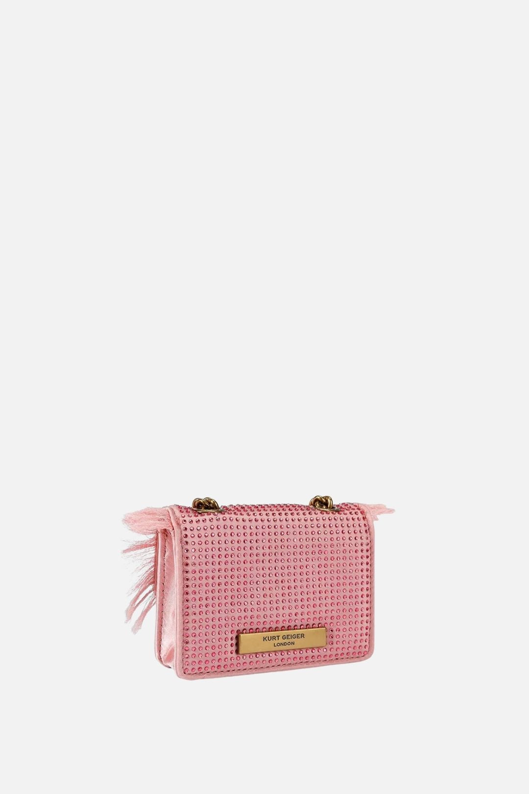 Kurt Geiger Micro Kensington In Tessuto con Cristalli e Frange 5848253609 PALE PINK