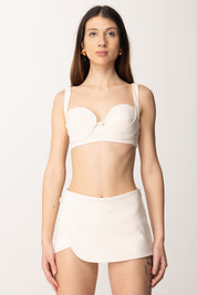 Elisabetta Franchi Micro Top con Coppe Smerlate TO03752E2 BURRO