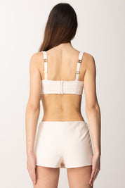 Elisabetta Franchi Micro Top con Coppe Smerlate TO03752E2 BURRO