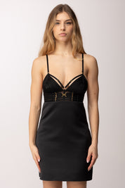 Elisabetta Franchi Mini Abiti In Duchesse con Fascione a Elastici AB95062E2 NERO
