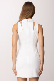 Elisabetta Franchi Mini Abiti Stretch con Cut-out Sulla Schiena AB92461E2 AVORIO