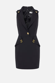 Elisabetta Franchi Mini Abiti Stretch con Cut-out Sulla Schiena AB92461E2 NERO