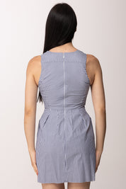 Elisabetta Franchi Mini Abito a Righe con Foulard Gioiello AB95762E2 OXFORD