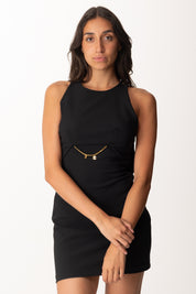 Elisabetta Franchi Mini Abito con Catenella Charms AB80856E2 NERO