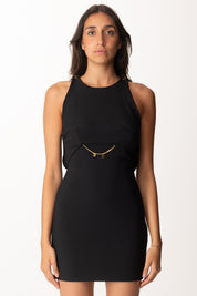Elisabetta Franchi Mini Abito con Catenella Charms AB80856E2 NERO