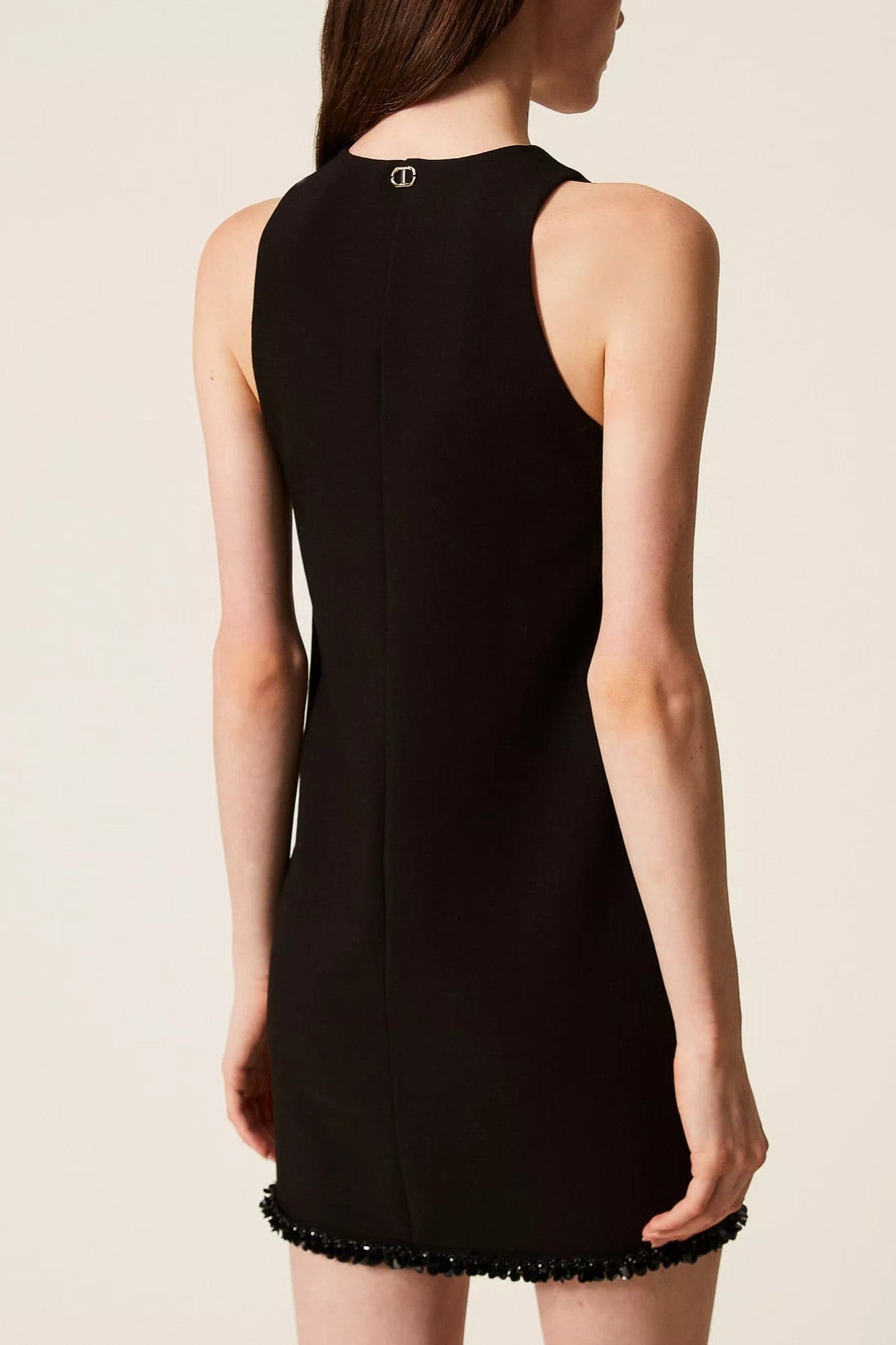 Twin-set Mini Abito con Fiocco e Orlo In Paillettes 252TT2231 NERO