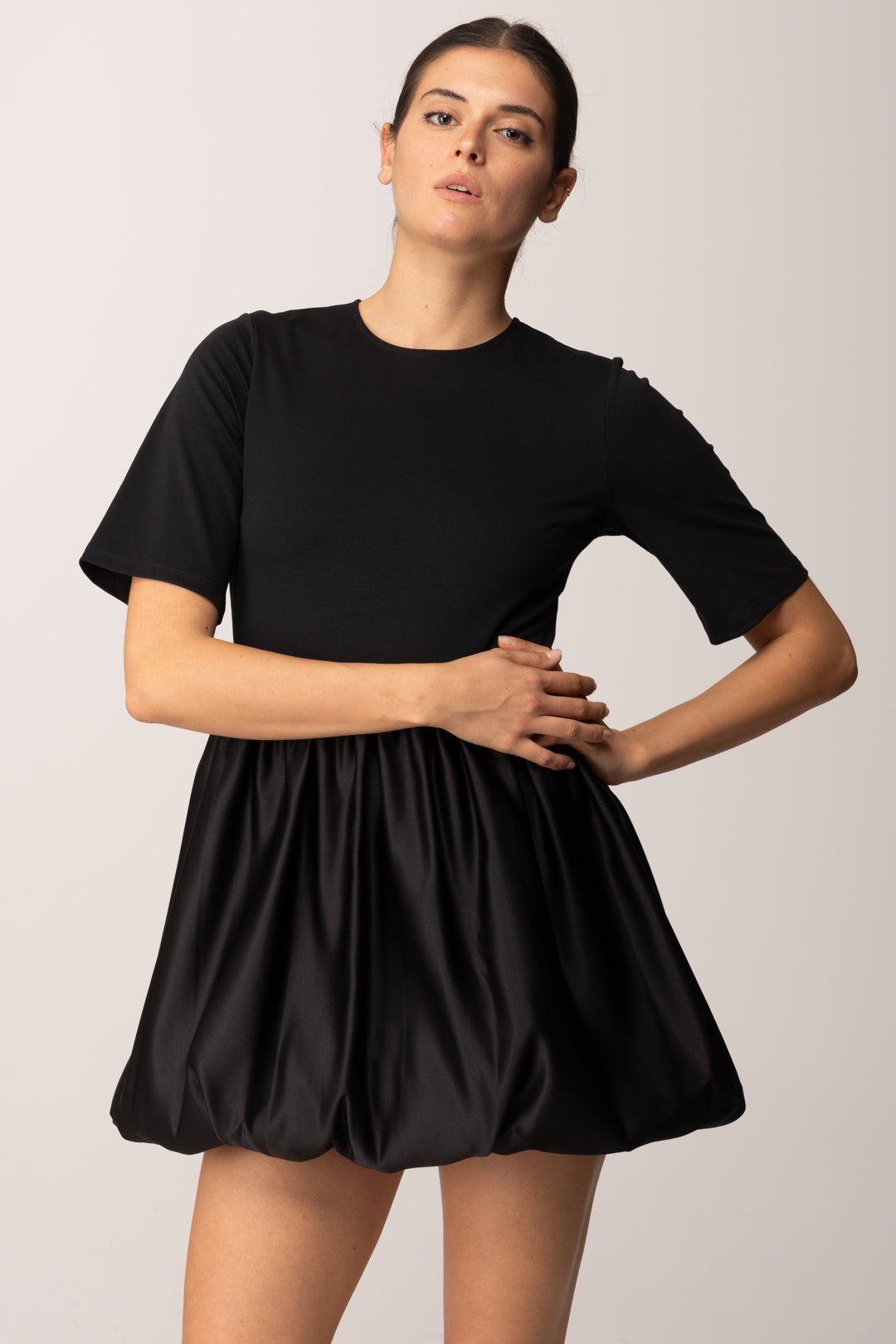 Twin-set Mini Abito con Gonna Balloon 252TF2050 NERO