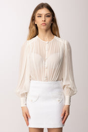 Elisabetta Franchi Mini Abito con Gonna In Bouclé AB95262E2 AVORIO