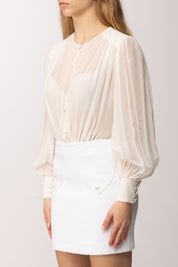 Elisabetta Franchi Mini Abito con Gonna In Bouclé AB95262E2 AVORIO