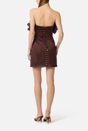 Elisabetta Franchi Mini Abito con Maxi Ruche AB87962E2 CACAO