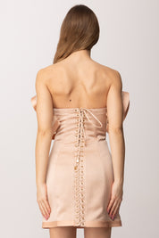 Elisabetta Franchi Mini Abito con Maxi Ruche AB87962E2 NUDE