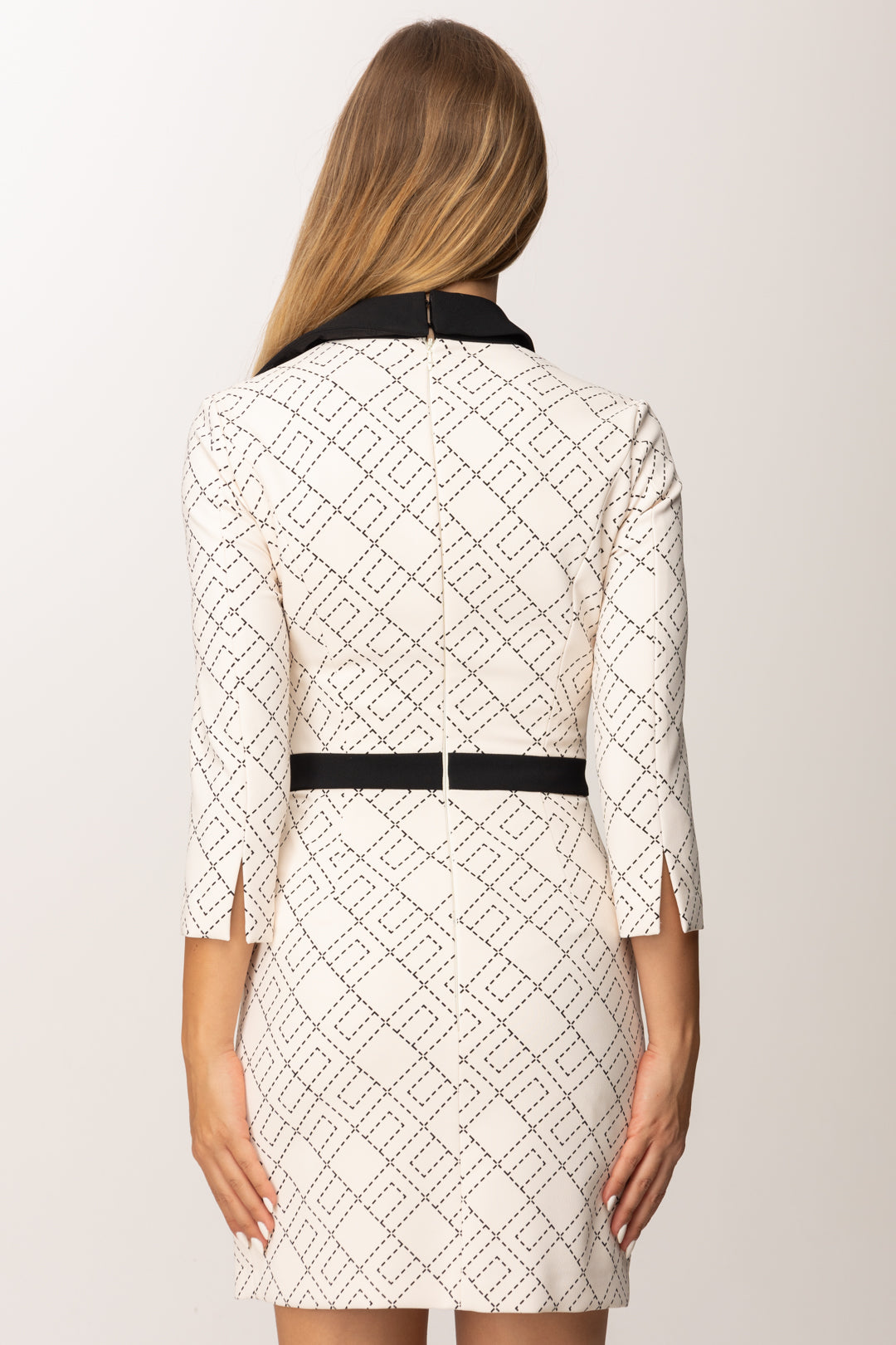 Elisabetta Franchi Donna Mini Abito con Stampa e Color Block