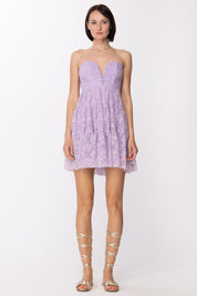 Aniye By Mini Abito Eta In Pizzo con Scollo a V 185668 LAVANDER