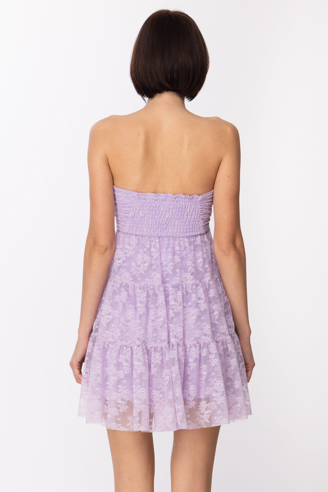 Aniye By Mini Abito Eta In Pizzo con Scollo a V 185668 LAVANDER