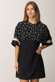 Pinko Mini Abito Flare con Stampa Love Birds NERO/BIANCO