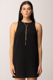 Twin-set Mini Abito In Cady Crêpe con Dettaglio Catena 252TP2302 NERO