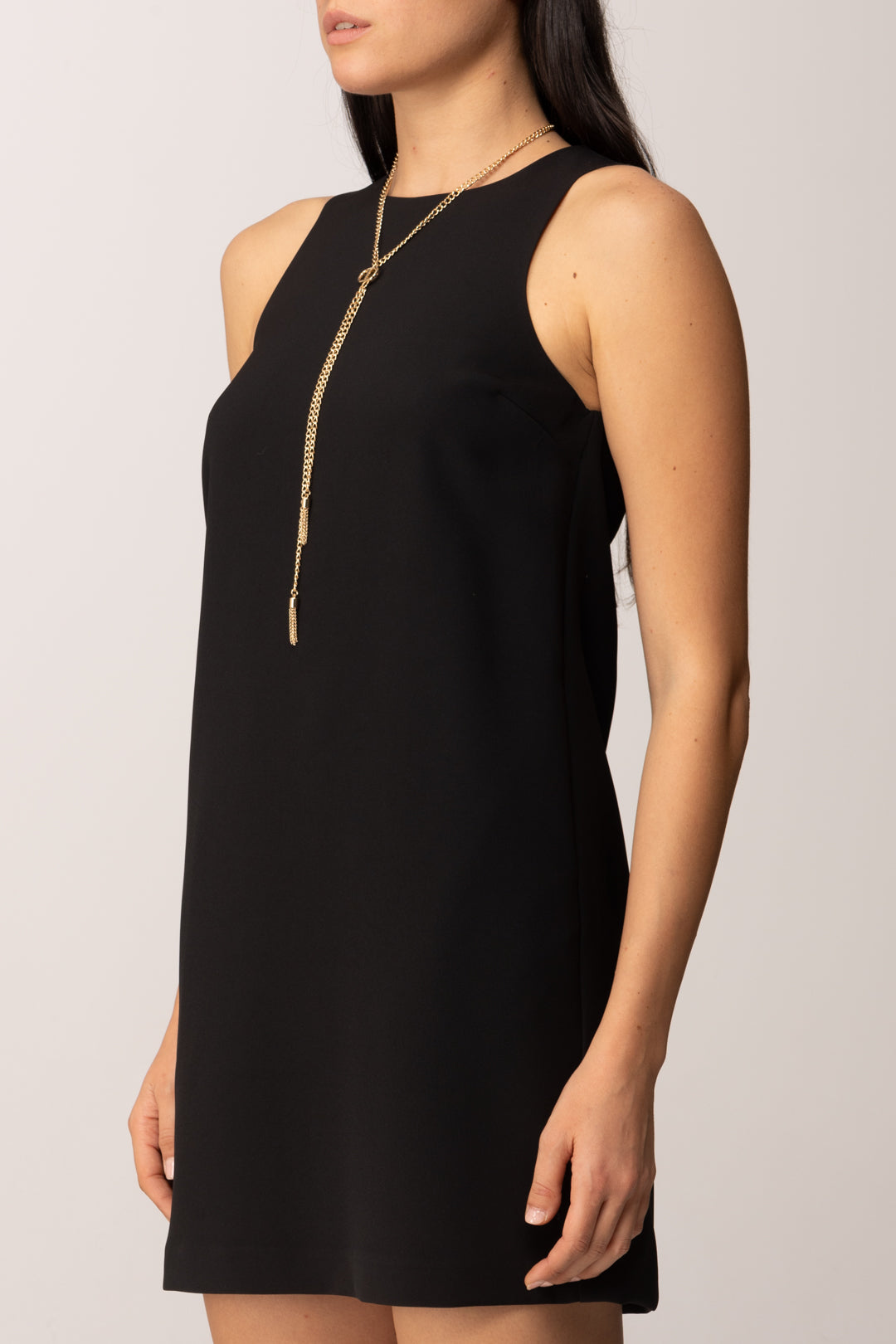 Twin-set Mini Abito In Cady Crêpe con Dettaglio Catena 252TP2302 NERO