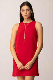 Twin-set Mini Abito In Cady Crêpe con Dettaglio Catena 252TP2302 ROSSO VENEZIANO