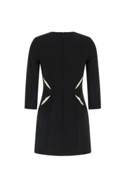 Elisabetta Franchi Mini Abito In Crêpe con Cut-out Bicolore AB86861E2 NERO/BURRO