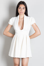Elisabetta Franchi Mini Abito In Crêpe Leggero e Raso AB98666E2 BURRO