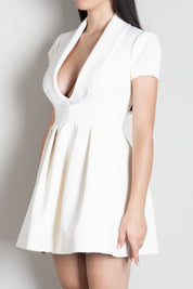 Elisabetta Franchi Mini Abito In Crêpe Leggero e Raso AB98666E2 BURRO