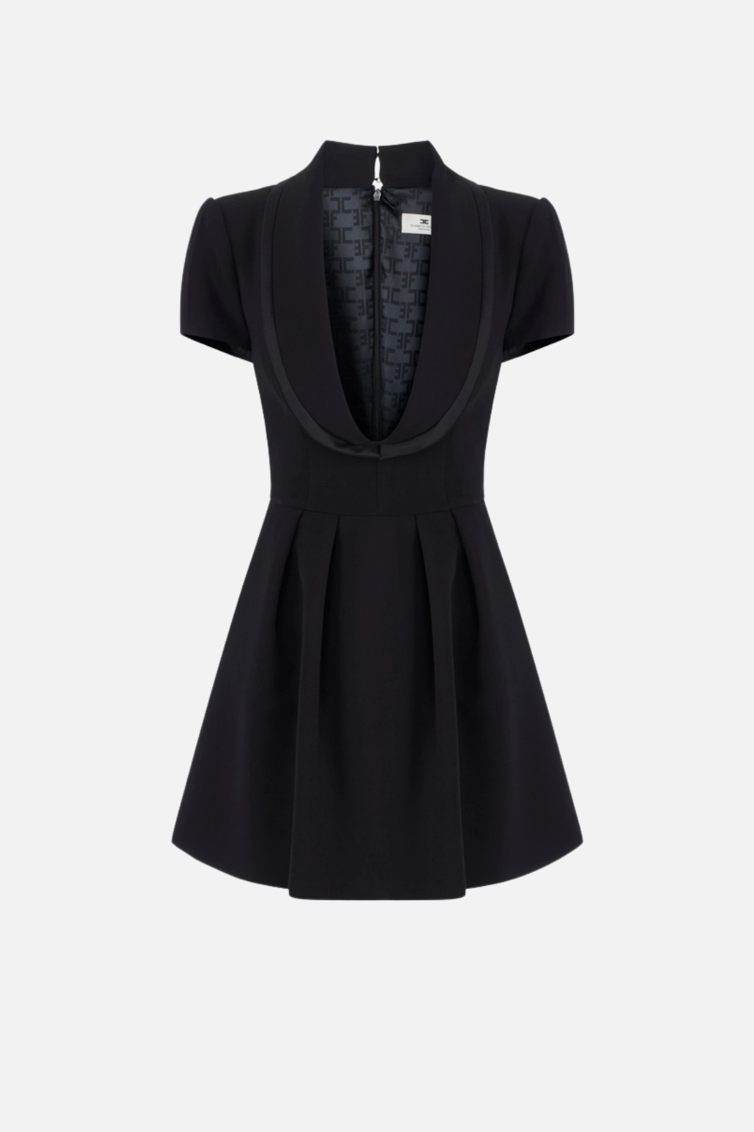 Elisabetta Franchi Mini Abito In Crêpe Leggero e Raso AB98666E2 NERO
