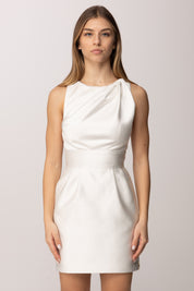 Elisabetta Franchi Mini Abito In Duchesse Smanicato AB87561E2 AVORIO