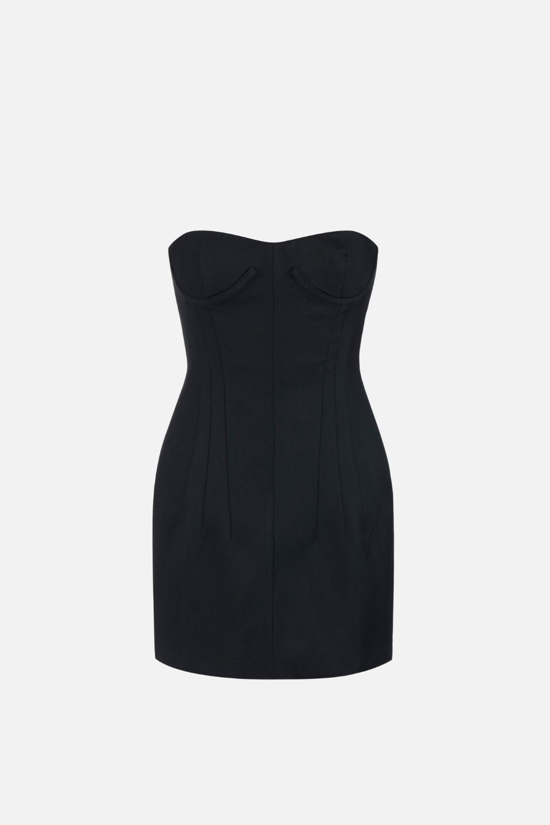 Elisabetta Franchi Mini Abito In Fresco Lana con Costruzione Ad Anfora AB99066E2 NERO
