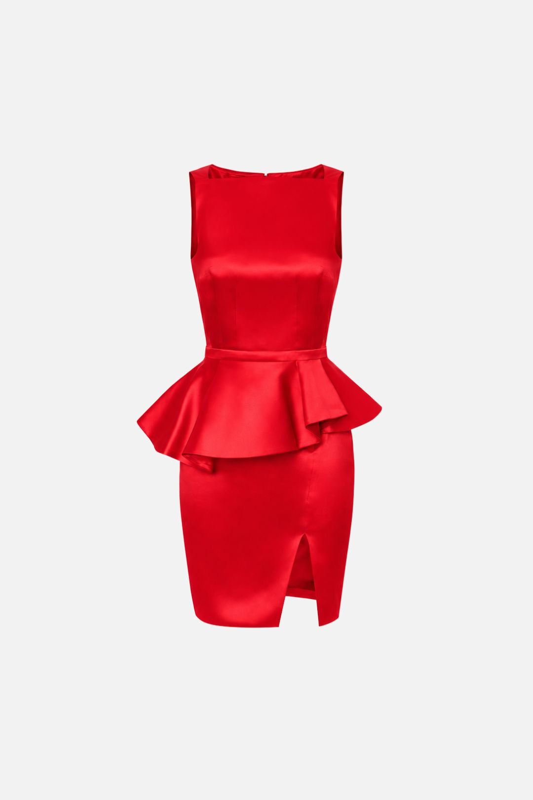 Elisabetta Franchi Mini Abito In Gazar con Balza Asimmetrica AB00967E2 RED PASSION