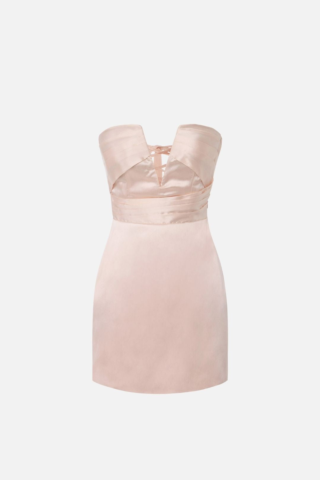 Elisabetta Franchi Mini Abito In Gazar con Lacci Criss-cross AB02767E2 ROSA BABY