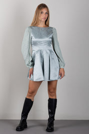 Elisabetta Franchi Bambina Mini Abito In Gazar con Stampa Micro-pois EFAB6970TV153.D574