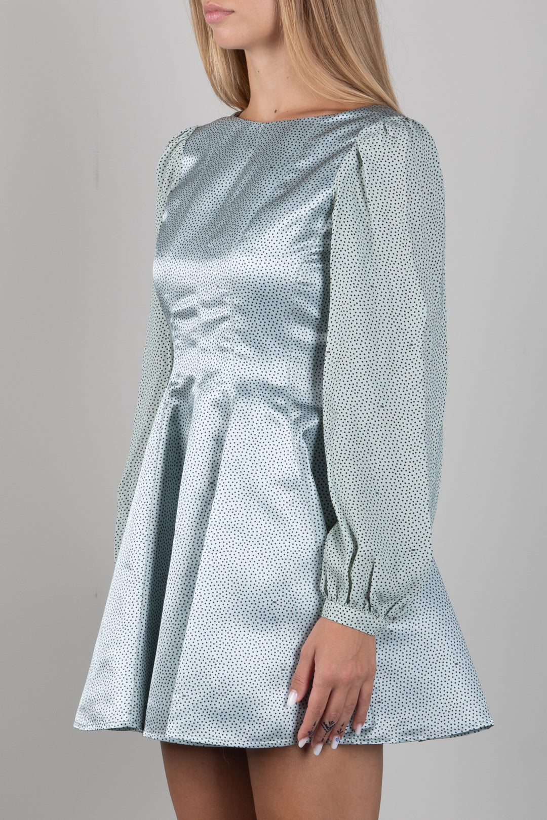 Elisabetta Franchi Bambina Mini Abito In Gazar con Stampa Micro-pois EFAB6970TV153.D574