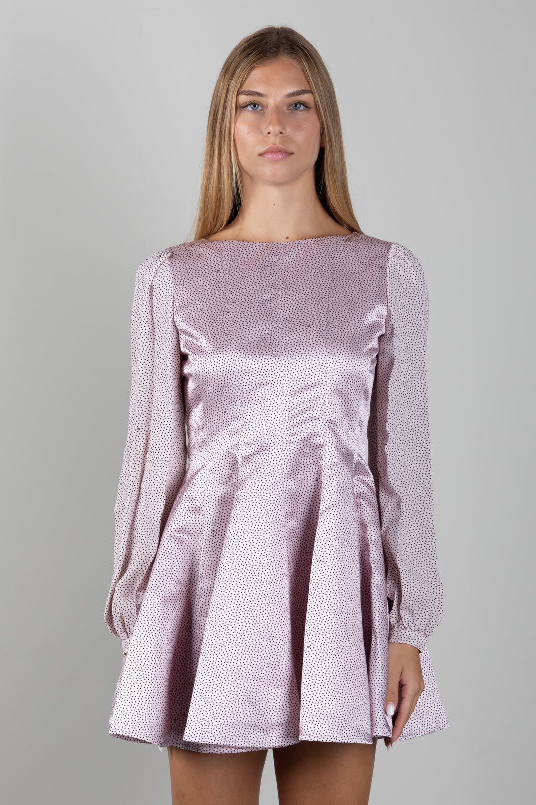 Elisabetta Franchi Bambina Mini Abito In Gazar con Stampa Micro-pois EFAB6970TV153.D578