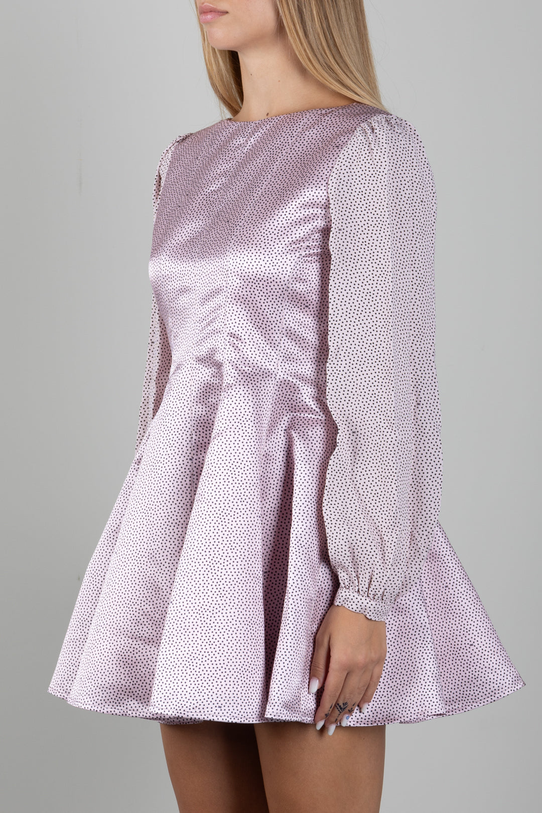 Elisabetta Franchi Bambina Mini Abito In Gazar con Stampa Micro-pois EFAB6970TV153.D578