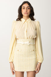 Elisabetta Franchi Mini Abito In Georgette e Boulcé con Cintura AB69752E2 LEMONADE