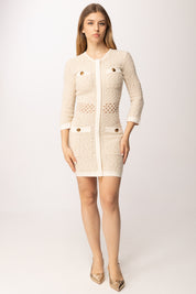 Elisabetta Franchi Mini Abito In Maglia Bouclé AM40R62E2 BURRO