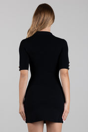 Elisabetta Franchi Mini Abito In Maglia con Bottoni Gioiello AM04S66E2 NERO