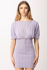 Elisabetta Franchi Mini Abito In Maglia con Cintura Gioiello AM94T62E2 LILLA