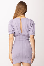 Elisabetta Franchi Mini Abito In Maglia con Cintura Gioiello AM94T62E2 LILLA