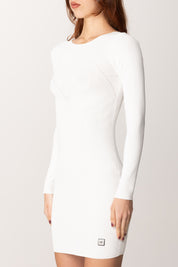 Elisabetta Franchi Mini Abito In Maglia con Criss Cross Sul Retro AM54B52E2 AVORIO