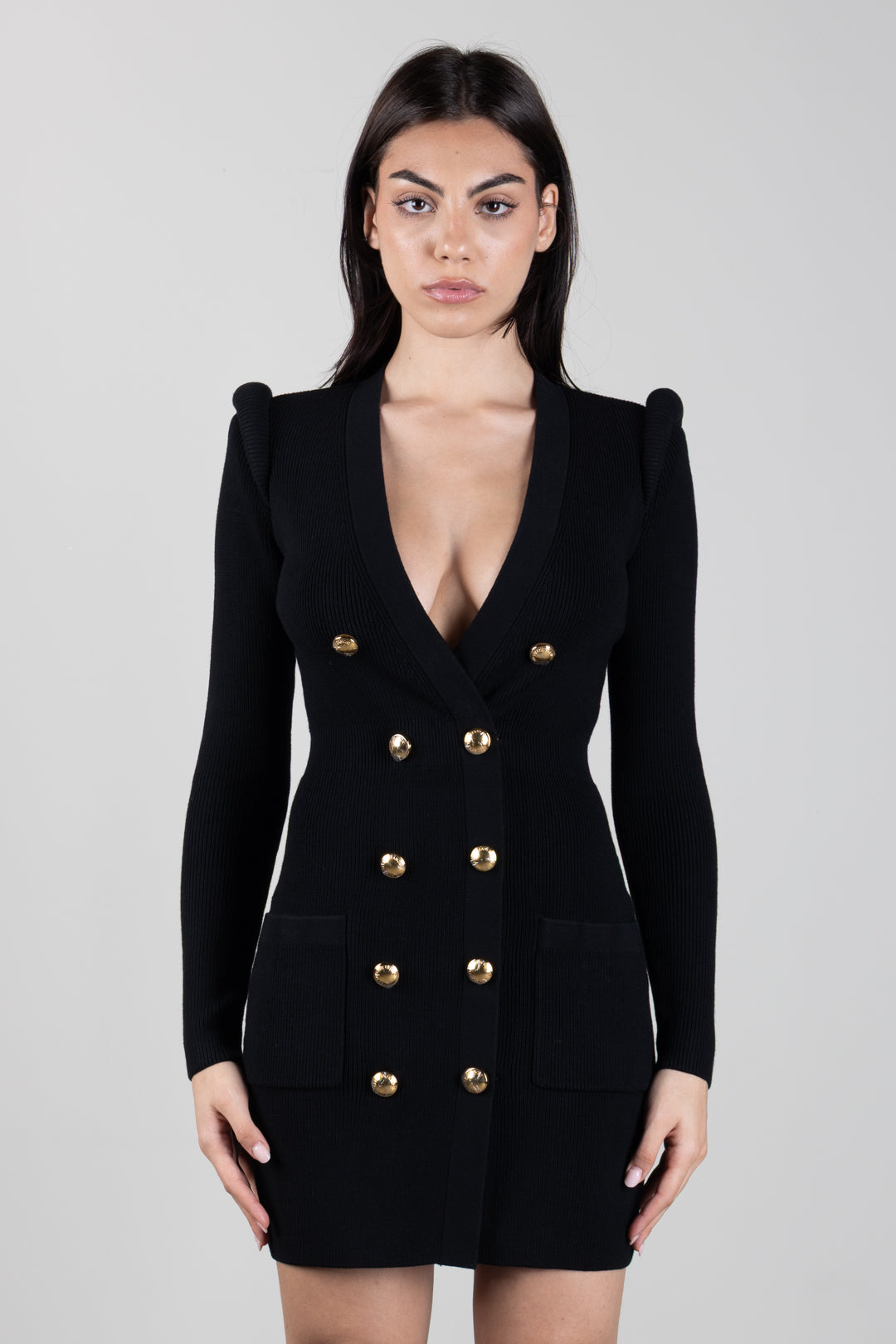 Elisabetta Franchi Mini Abito In Maglia con Dettagli 3d AM13S66E2 NERO