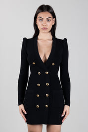 Elisabetta Franchi Mini Abito In Maglia con Dettagli 3d AM13S66E2 NERO