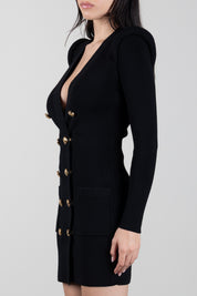 Elisabetta Franchi Mini Abito In Maglia con Dettagli 3d AM13S66E2 NERO