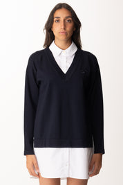 Elisabetta Franchi Mini Abito In Maglia con Inserto Camicia AM09T56E2 TWILIGHT/BIANCO