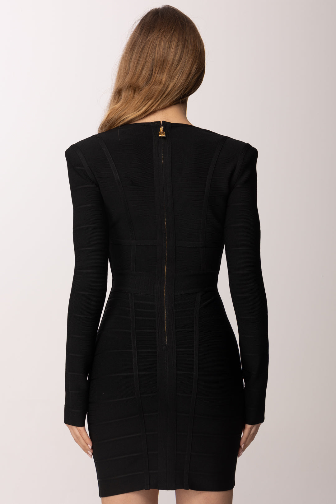 Elisabetta Franchi Mini Abito In Maglia con Lavorazione 3d AM23D62E2 NERO