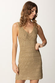 Twin-set Mini Abito In Maglia con Lurex 251TT3198 GOLDEN GREEN LUREX