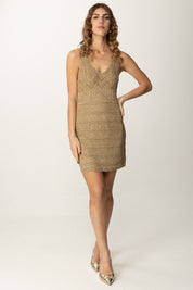 Twin-set Mini Abito In Maglia con Lurex 251TT3198 GOLDEN GREEN LUREX